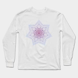 Purple and Blue Mandala, Aqua And Purple Mandala, Dotted Mandala Tee Long Sleeve T-Shirt